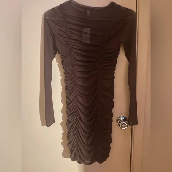 And Now This | Dresses | And Now This Womens Bodycon Dress Brown Ruched Mesh Long Sleeve Stretch | Poshmark And Now This | Dresses | And Now This Womens Bodycon Dress Brown Ruched Mesh Long Sleeve Stretch | Poshmark